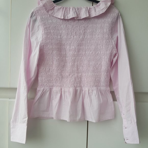 GANNI ! Organic Cotton Ruffled Scoopneck Blouse - Picture 9 of 11